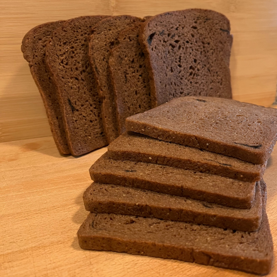 Low Carb XL Pumpernickel Bread 24 Regular or 48 Thin Slices Per Loaf